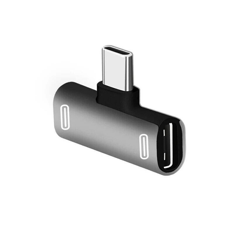 Konverter pengisi daya kabel, 1/3/5 buah 3 In 1 USB C ke tipe-c adaptor USB Tipe C konverter Earphone untuk Xiaomi Mi 8 Mi 6 Headphone