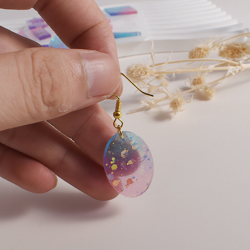 Earring Pendants Epoxy Resin Silicone Mold DIY Moon and Star Shaped Earrings Mould Jewelry Making Keychain Pendant Casting Mold