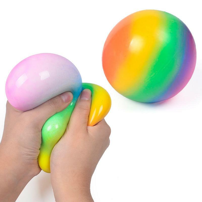Bolas antiestrés sensoriales para aliviar el estrés, juguete de Color arcoíris para aliviar la presión y la ansiedad, para niños y adultos