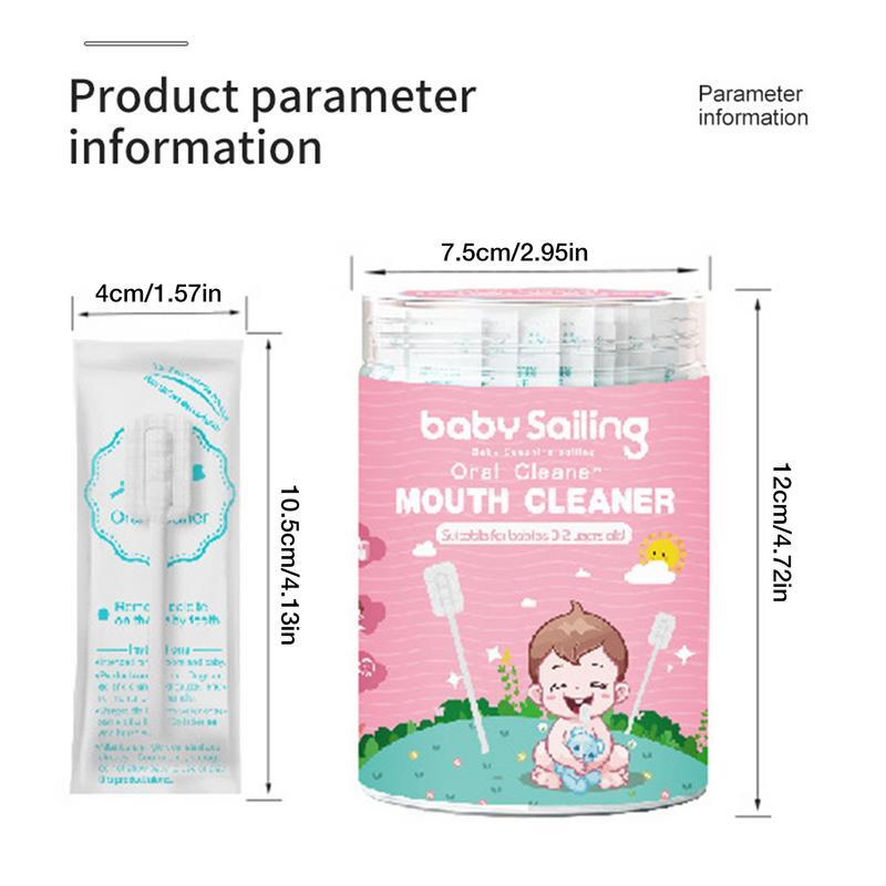 Baby's Gaze Língua Cleaner, 1-Time Baby Toothbrush, Portátil Oral Gum Cleaner, Flexível, 30pcs