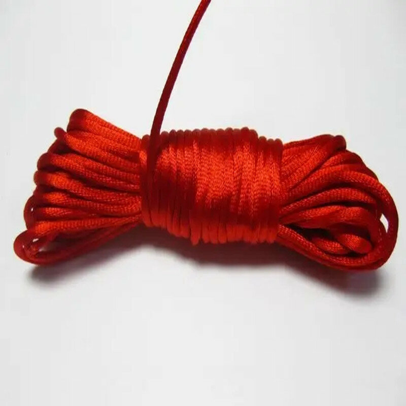 빨간색 중국 매듭 코드 목걸이, RATTAIL 스레드, 합성 실크 E0951, 100 m
