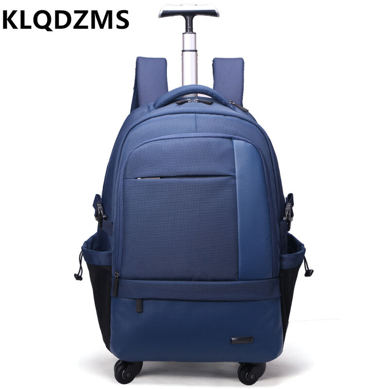 KLQDZMS 20 Inch Nylon Waterproof Suitcase for Long-distance Travel Double Shoulder Portable Portable Universal Roller Suitcase