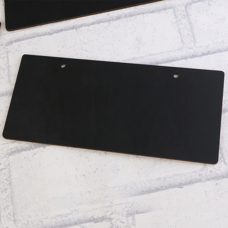 Etiquette de tableau noir en bois simple face, plaque noire, pendentif, mémo, note, signe pour la maison, mariage, anniversaire, 5 pièces