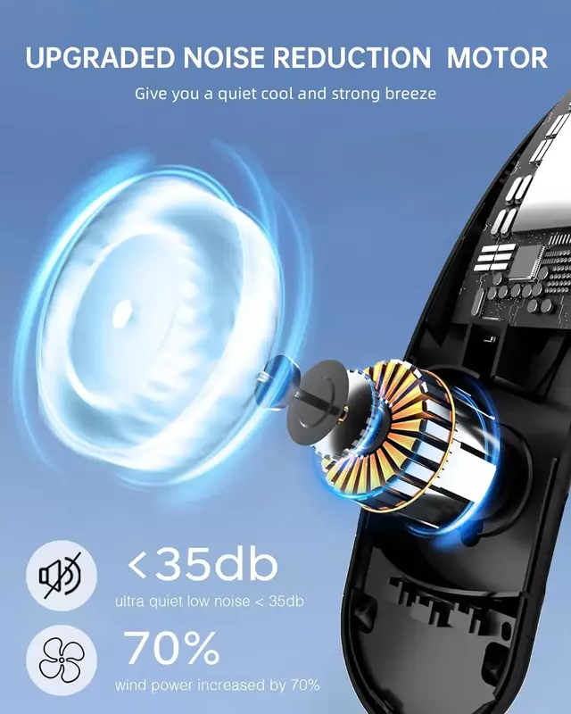 Xiaomi-Ventilador recarregável do pescoço S8, Ventiladores de ar condicionado, 3600mAh Ar condicionado, 3 velocidades para esportes ao ar livre