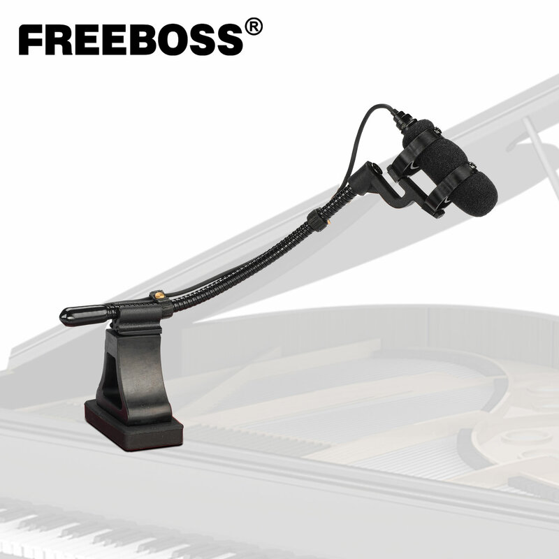 FREEBOSS mikrofon instrumentalny profesjonalny muzyczny mikrofon przewodowy na gęsiej szyi z klipsem do skrzypiec saksofon fortepian IM-22