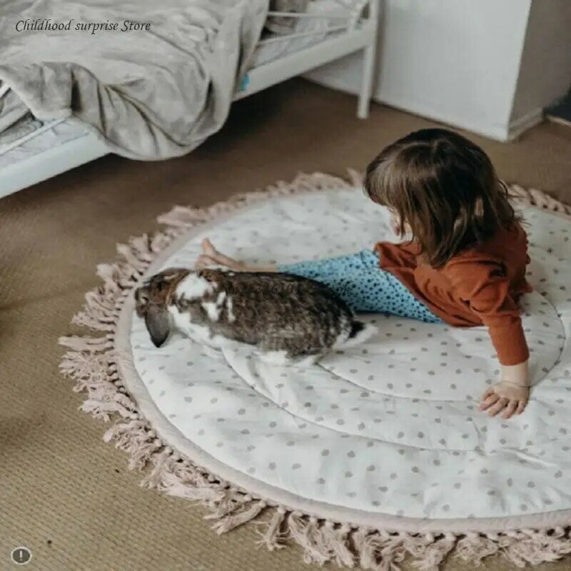 Tapete chão do bebê algodão macio para jogar tapete rastejando almofada cobertor chão atividade almofada do quarto do
