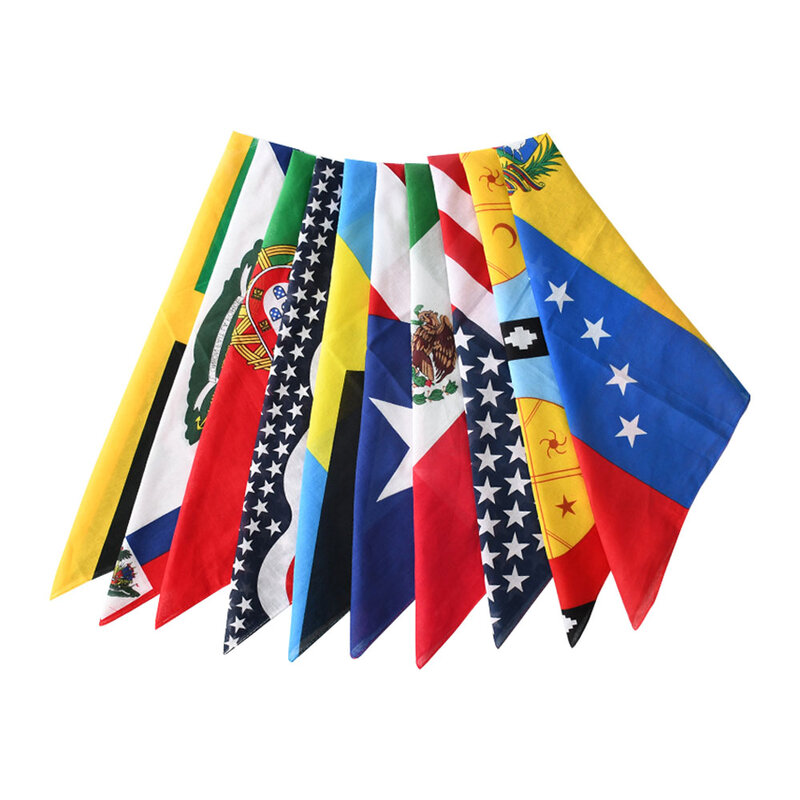 Bandana con patrón de la bandera nacional, diadema de algodón 100% para correr, bailar, Reino Unido/Corea/Brasil/México/Haiti, bufanda con bandera de Hip Hop