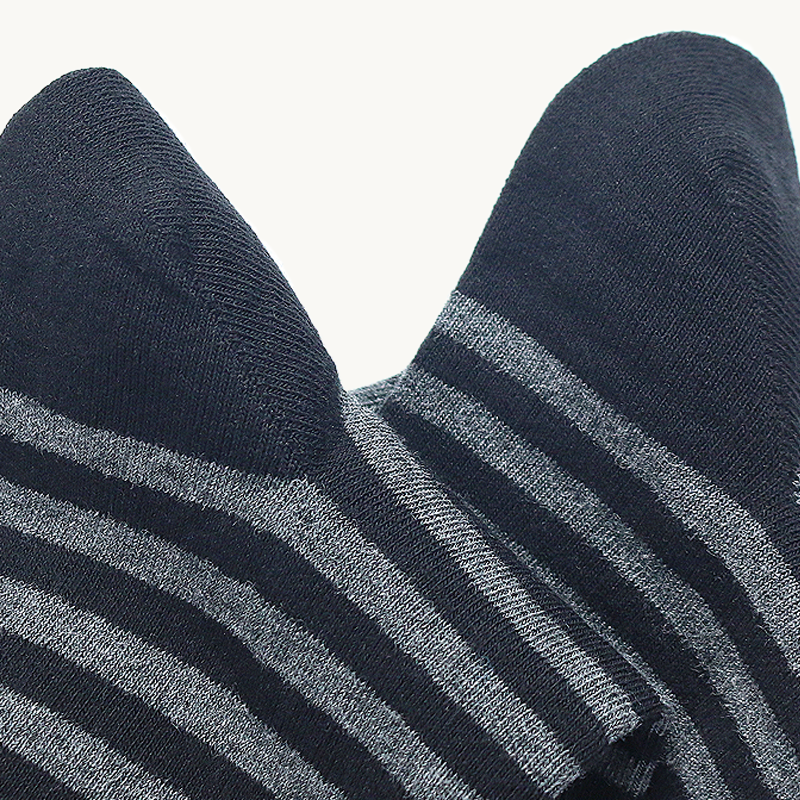 5 paia moda uomo d'affari vestito calza traspirante morbido calzini alti di alta qualità nero grigio striscia calzini di puro cotone da uomo