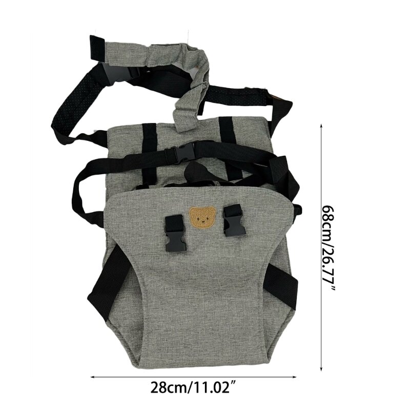 F62D dessin animé ours broderie bébé siège harnais ceinture universelle bébé ceinture sécurité pliable chaise haute sangle