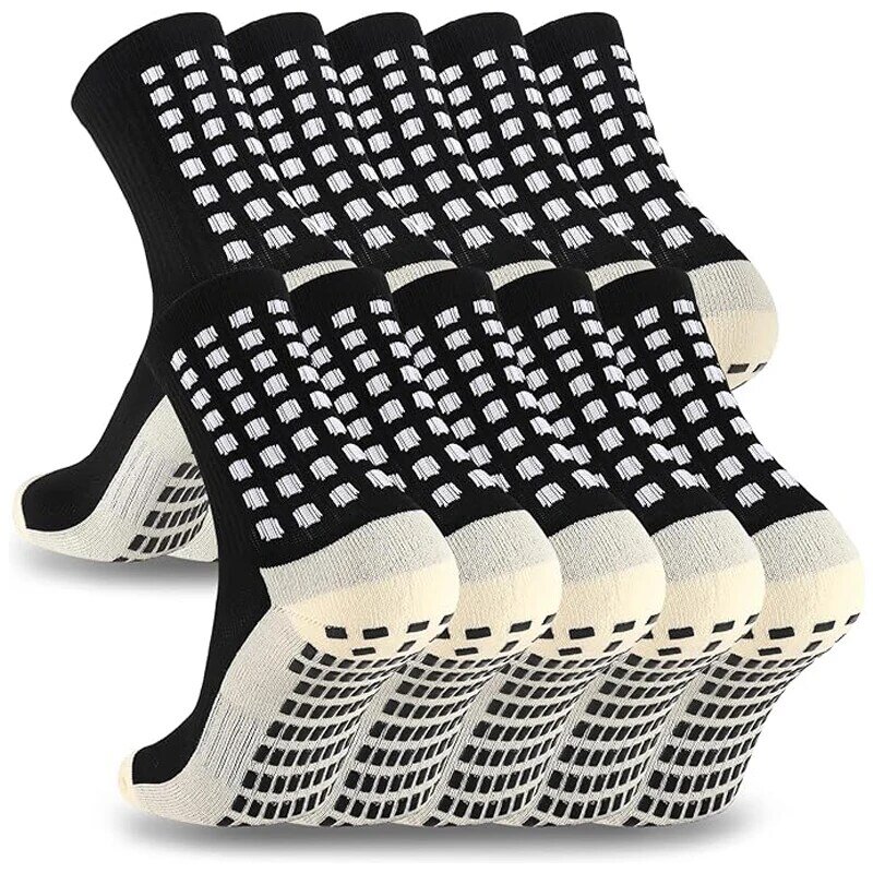 Calcetines de fútbol antideslizantes para hombre y mujer, parte inferior de silicona, para deportes, ciclismo, fútbol, baloncesto, tenis