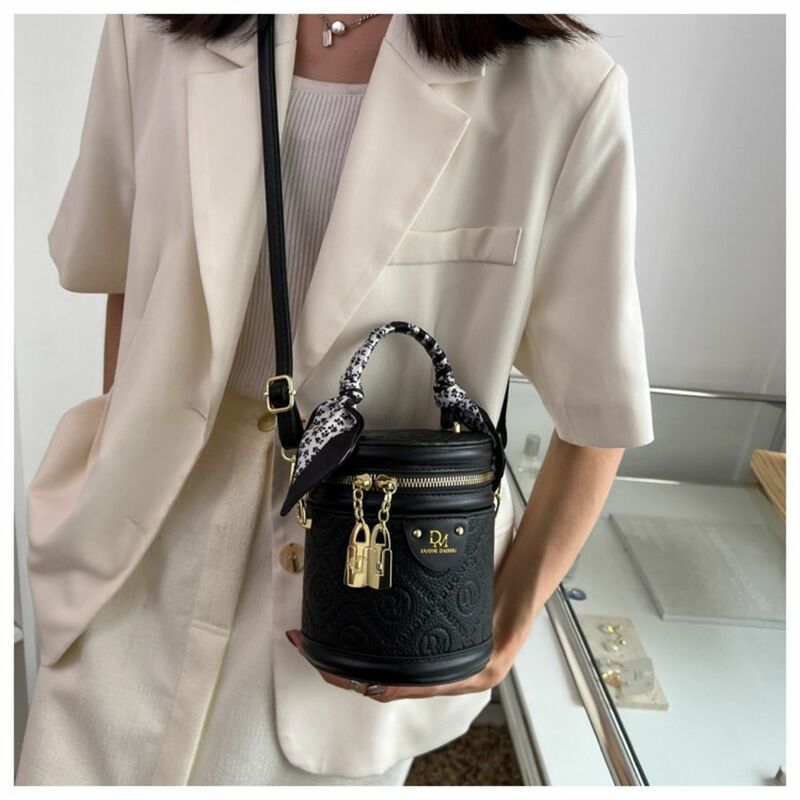 PU Leather Tote Bag Fashion Mobile Wallet Container Letter Printing Bucket Bag Handbags Crossbody Bag