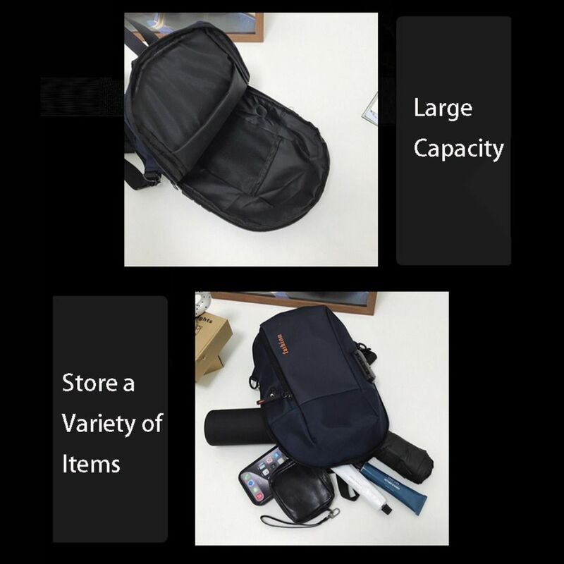 Tas bahu kapasitas besar, tas bahu kapasitas besar, anti air, anti aus, tas pinggang olahraga, tas perjalanan PU komuter penyimpanan
