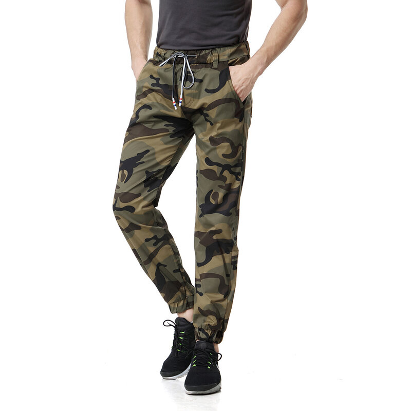 Pantalones informales de algodón con cintura elástica para hombre, Pantalón Cargo de camuflaje, novedad de 2023