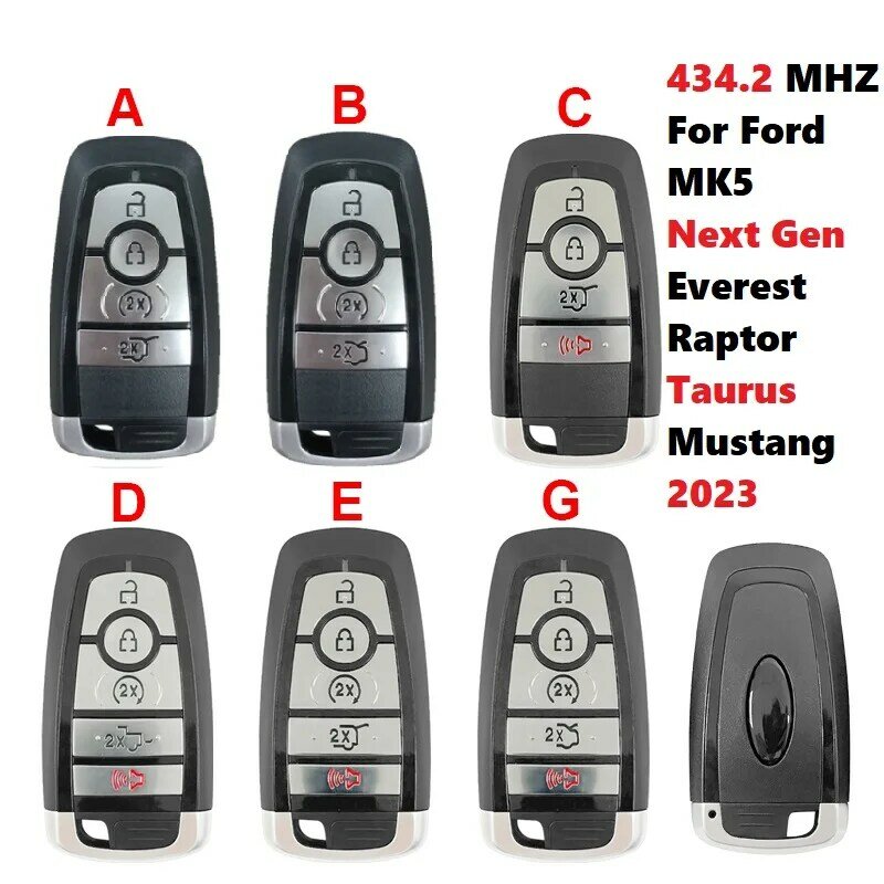 CN018098 434.2 MHZ Aftermarket Smart Key For Ford Next Gen Everest Raptor MK5 Taurus Mustang 2023 HITAG PRO 49 Chip  Keyless Go