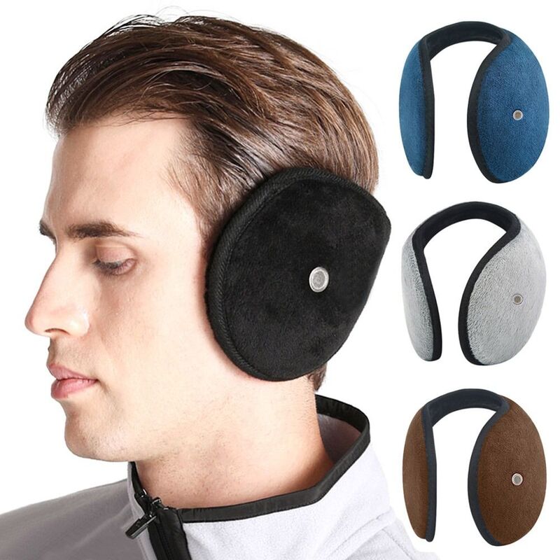 Earmuffs quentes com fone de ouvido para homens e mulheres, Earflaps macios de pelúcia, cobertura de ouvido aconchegante, inverno, 2 peças