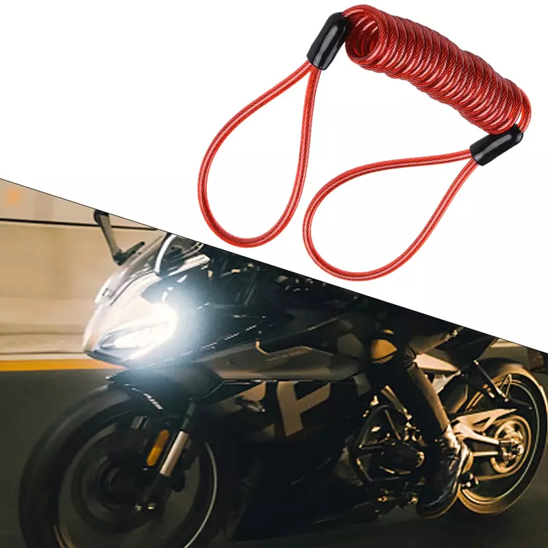 Przydatny kabel przypominający o blokadzie tarczy Kabel spiralny Motocykl Stalowa cewka motocyklowa i plastikowa do silnika zaburtowego