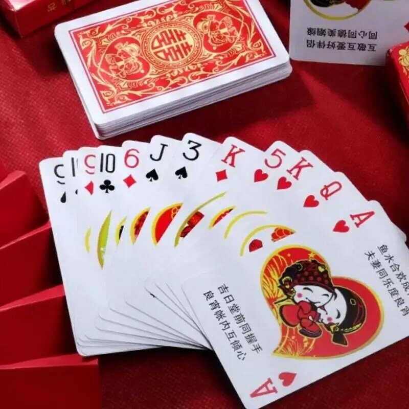 Cartas de póker con temática de boda, baraja de cartas de boda única y divertida para juego de despedida de soltera y luna de miel