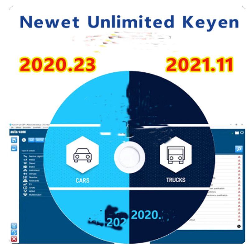 Ferramenta de diagnóstico OBD2 com Keygen Software, 2023, NOTÍCIAS Delphis, 2021.10b, DS 150, Autocoms, 2021.11 codificações, compatível com Bluetooth