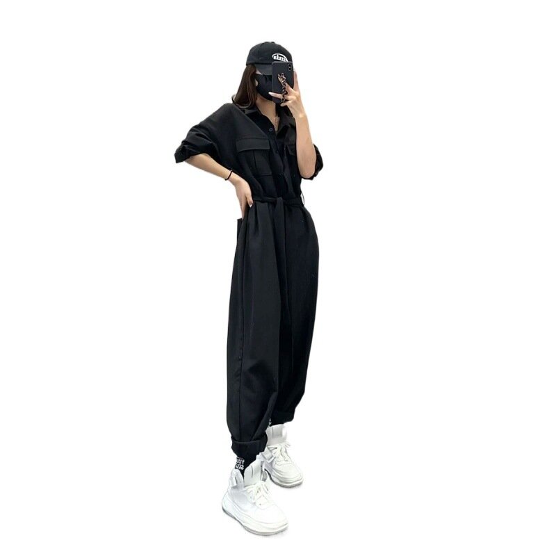 Женский комбинезон с широкими штанинами, свободный Облегающий комбинезон с модным дизайном, одежда для работы, весна 2024