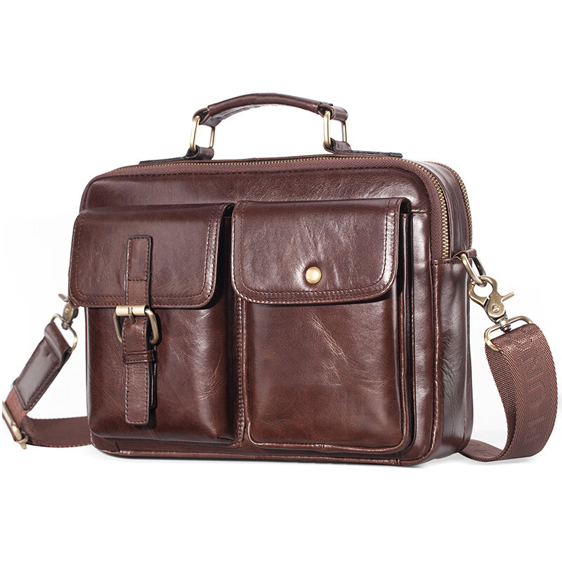Brand New Cowhide Leather Messenger Bag Men Genuine Leather Handbag Male Travel Pad Shoulder Bag for Men Office Briefcase Totes