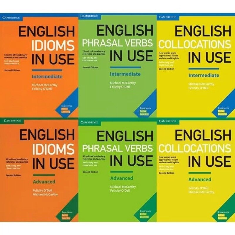 3 książki Cambridge słownictwo angielskie kolorowy nadruk angielskie w użyciu kolokacji/idiomów/czasowników frazowych