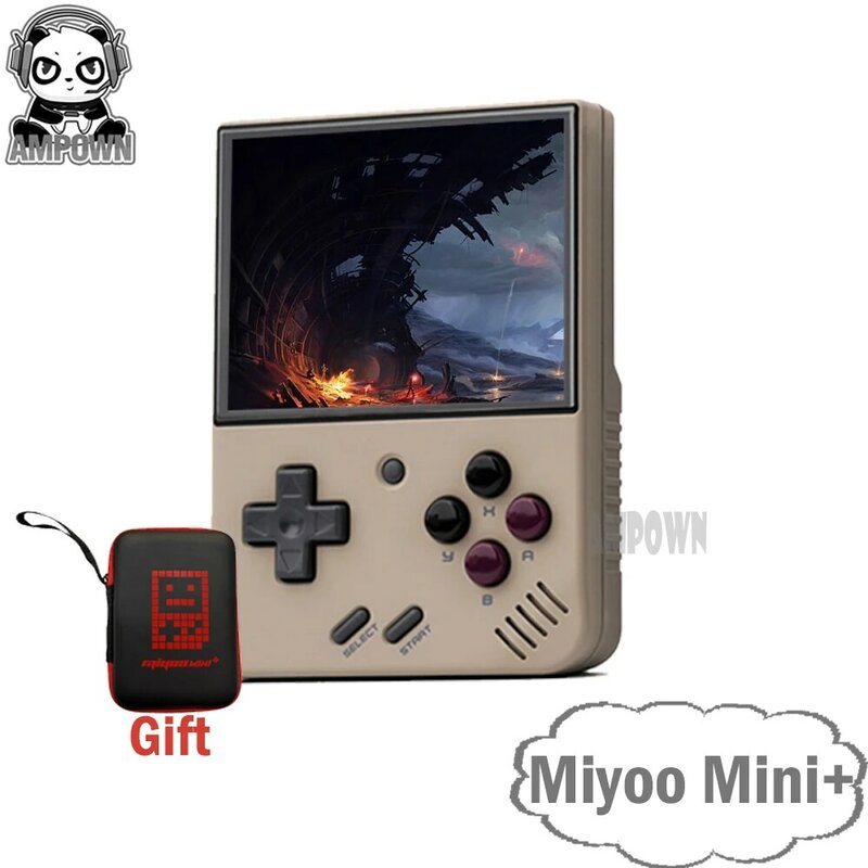 Miyoo-miniconsola portátil Mini + V3 de 3,5 pulgadas, consola de videojuegos Retro, 128GB, Cortex-A7, sistema operativo Linux