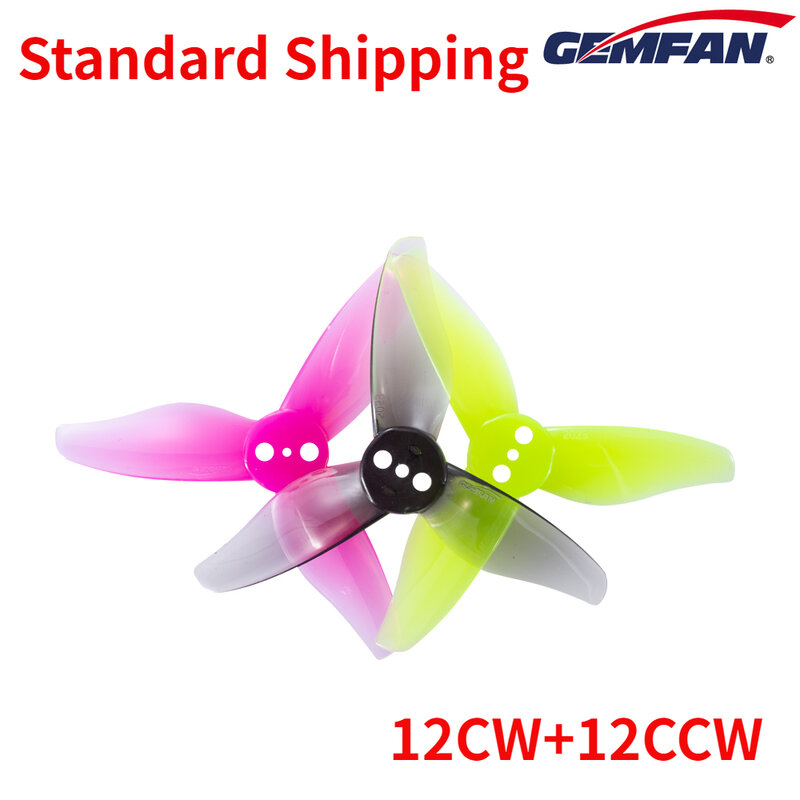 Gemfan Hurricane 3-Blade Toothpick Propeller, FPV Freestyle Drones, 2 ", 1mm, 1.5mm, 12 Pares, 12CW, 12CCW, 2023, 2X2.3X3