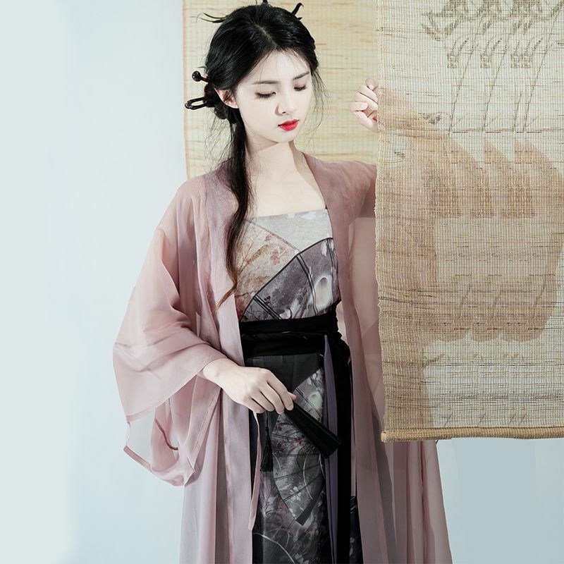 Gaun Hanfu Cina kuno kostum Cosplay wanita bergaya & antik musim panas 3 potong set pakaian pesta gaun Hanfu Dinasti Lagu