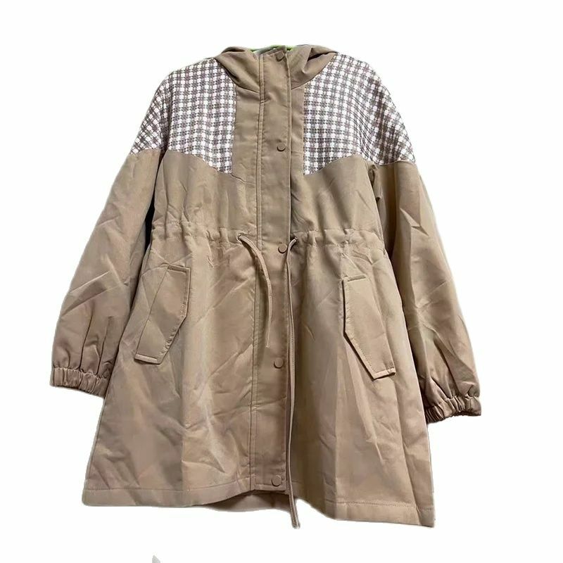 Windbreaker Women's Mid Length, Small, Versatile Spring And Autumn Wear, New Korean Version With A Waisted British Style Coat