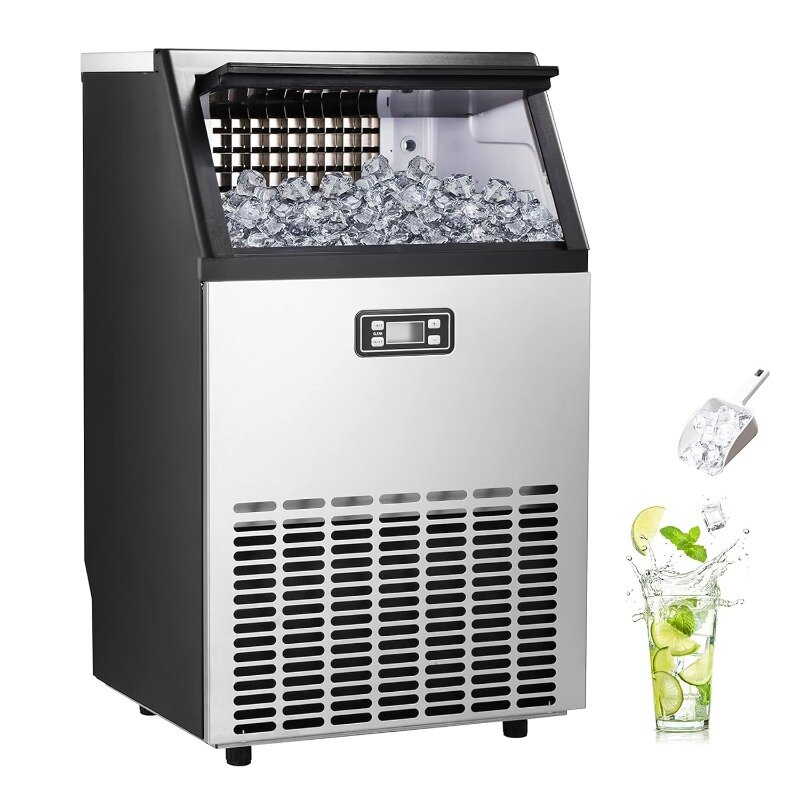 Müntactic-Machine à glace commerciale en acier inoxydable, 100lb/jour, capacité de 48 lb, idéale pour les restaurants