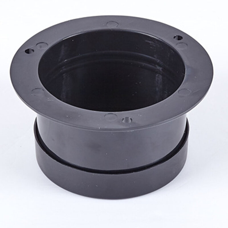 Flange Connection Straight Pipe Round Shape Wall-mounted 1PC 75mm ABS Air-Ducting Connection Black Corrosion Resistance Brandnew