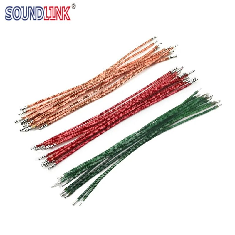 10PCS Pre-tinned Litz Wire IEM Female Socket Welding Wire 5N OFC Oxygen-free Copper Cable 30 mm