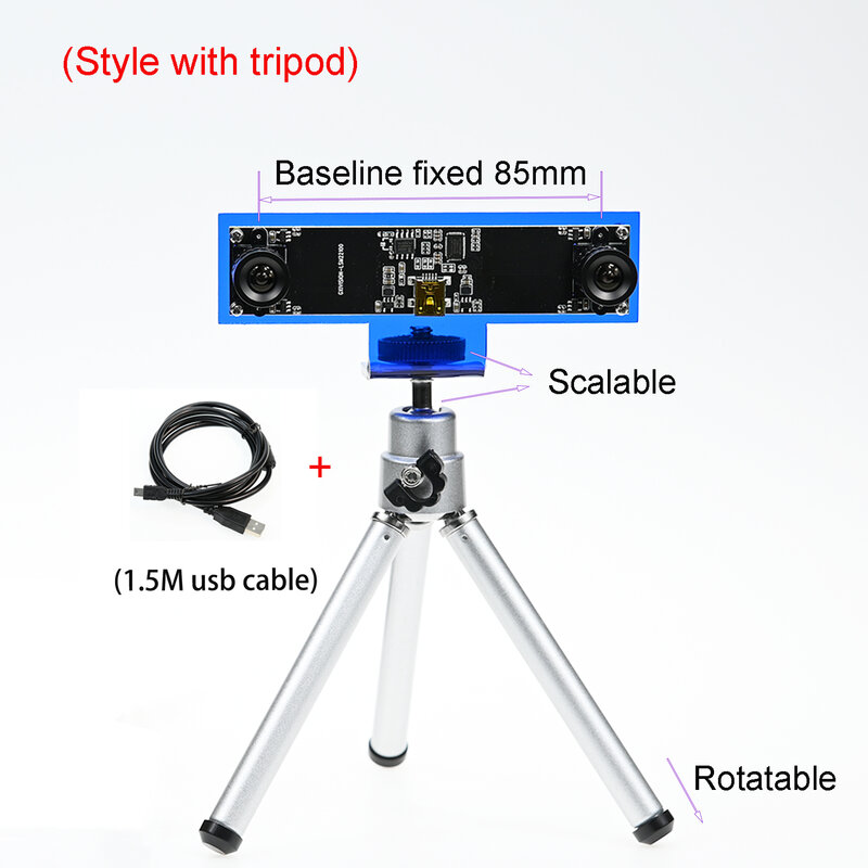 Modulo telecamera VR Stereo 3D sincronizzato stesso telaio Webcam USB a doppia lente 2560*720 30fps per Windows Linux Android Raspberry Pi