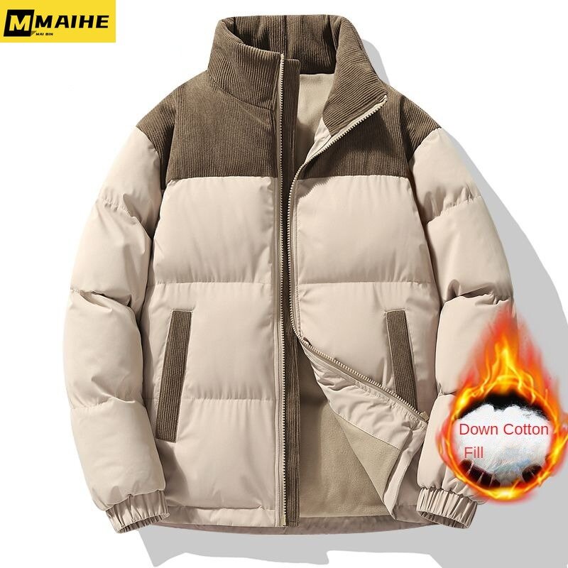 Nowe kurtki zimowy płaszcz bawełniany dla mężczyzn i kobiet lekkie wyściełane aksamitne zagęszczone i ciepłe luksusowe kurtki z gęsim puchu