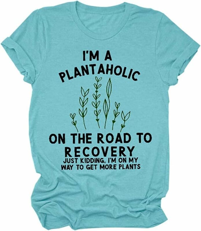 T-Shirt dla miłośników roślin I jestem plantaholiczką na drodze do regeneracji koszula ogrodnicza koszulka z grafiką na słodkie prezenty