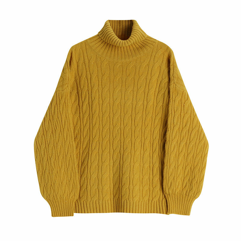 Suéter de cuello alto para mujer, Jersey grueso de punto, holgado, novedad de invierno, Y91, 2023