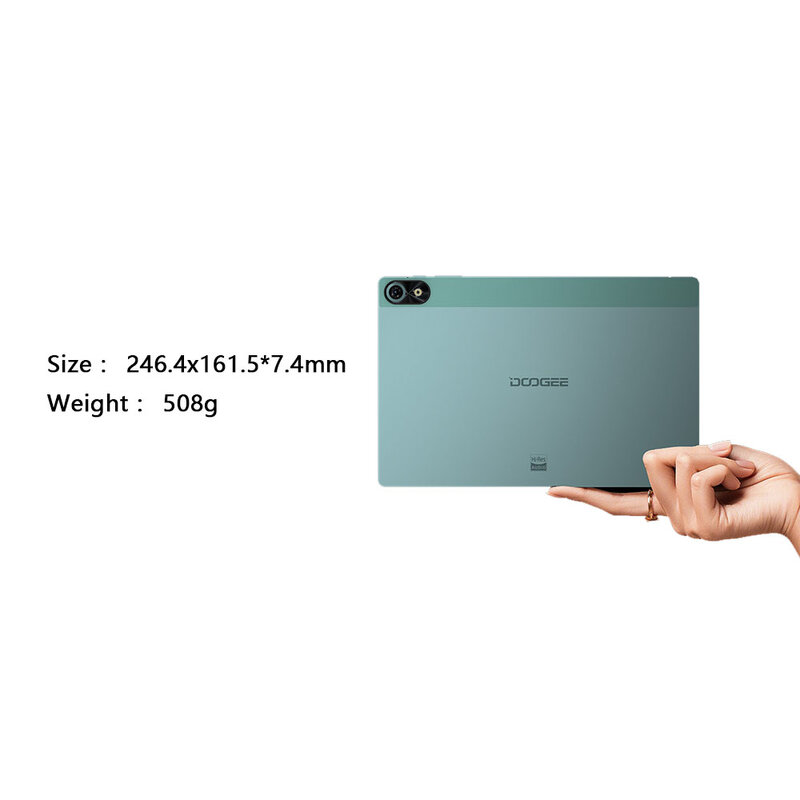 DOOGEE-Tableta T10 Plus de 10,51 pulgadas, dispositivo con pantalla 2K TÜV SÜD, 8GB + 256GB, 8250mAh, 7,4mm, cuerpo de Metal, altavoces estéreo Quad de alta resolución