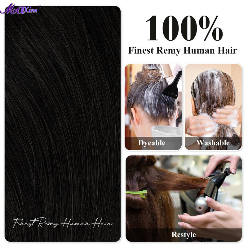 9"*14" Hair Topper for Women 100% Remy Human Hair Clip-In Topper Hair Pieces Swiss Base Full Hand-Tied Hair Extensions