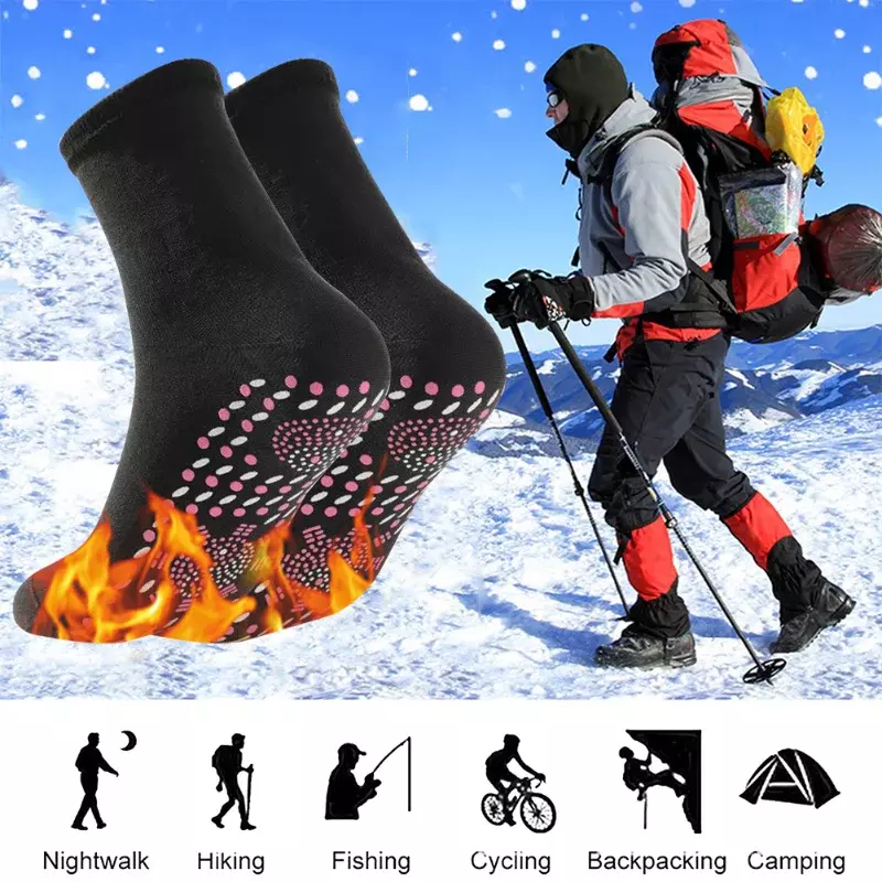 Chaussettes de soins de santé auto-chauffantes pour hommes et femmes, courtes, confortables, chaudes, thérapie magnétique, massage auto-métropolitain, sports de ski, hiver