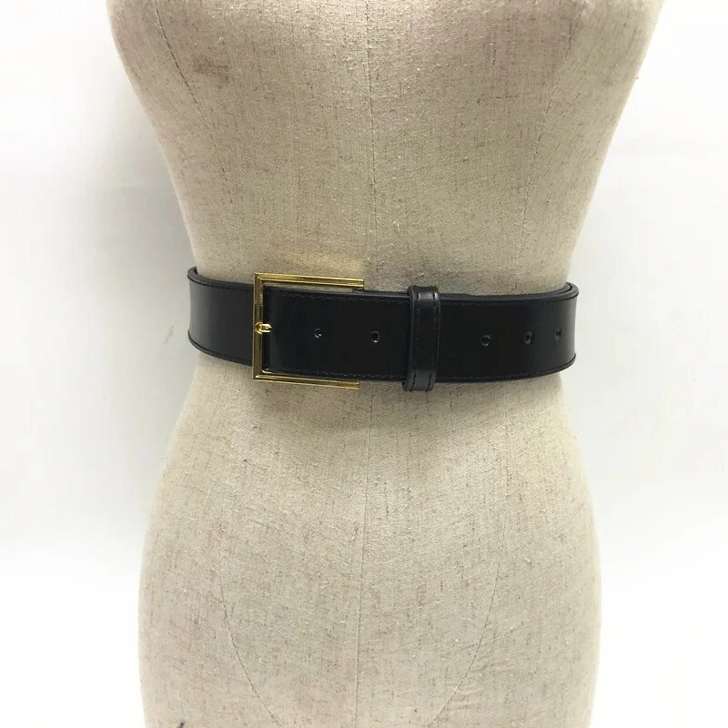 Women Belt Luxury Brand Genuine Leather Belt For Women Alloy Adjustable Pin Buckle Vintage Waistband Brand Designer Belt Female