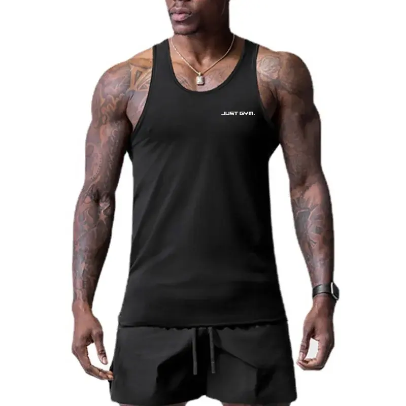 Brand Mens Korean Tank Top Quick Dry Clothing Work Out Gym Mesh Vest O-Neck Summer Fitness Sleeveless Singlets