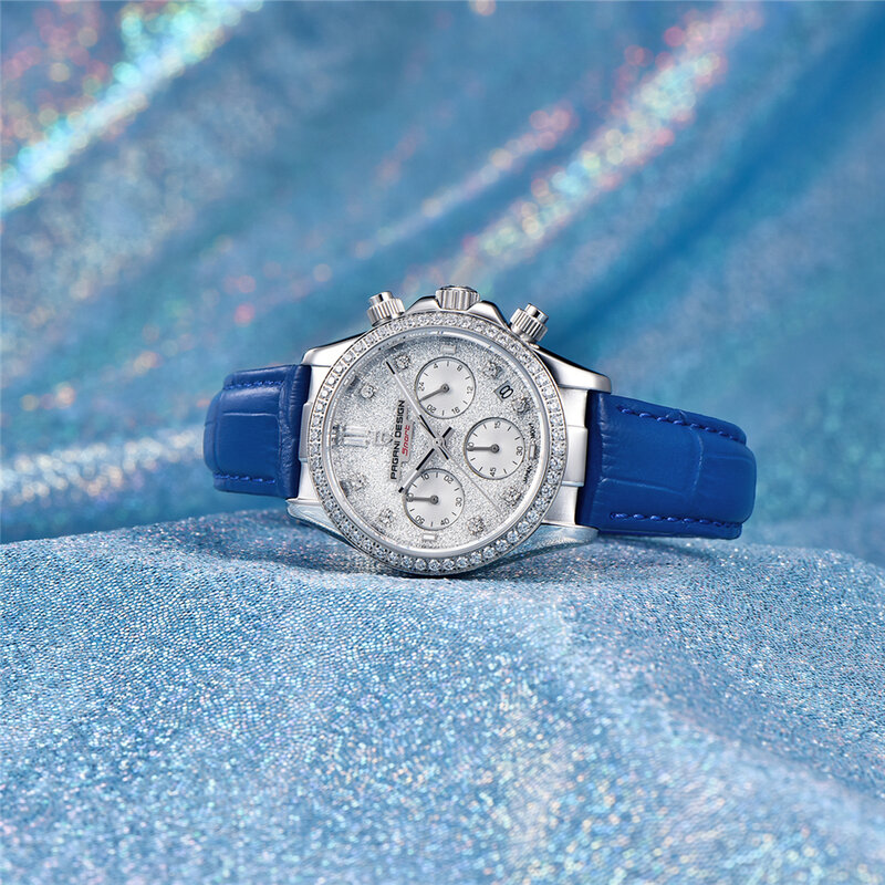 Pagani-Relógio Quartz Clássico Feminino, Aço Inoxidável, Sapphire Fashion, Cronógrafo Impermeável, Novo, 36mm, 100m, 2022