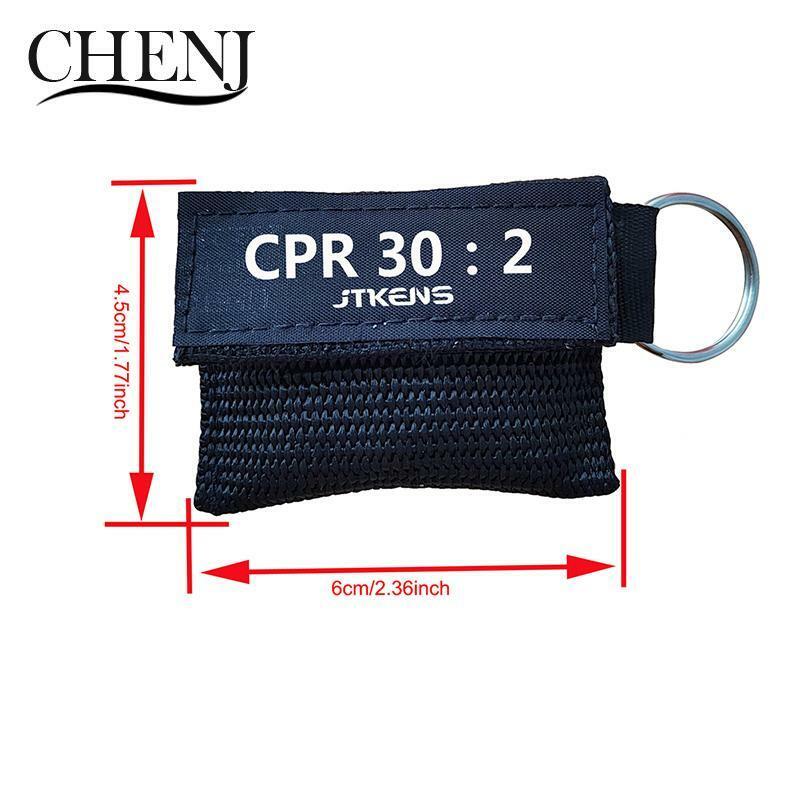 Mascarilla de emergencia RCP de 1 piezas, máscara respiradora de válvula unidireccional, Kit de primeros auxilios, llavero