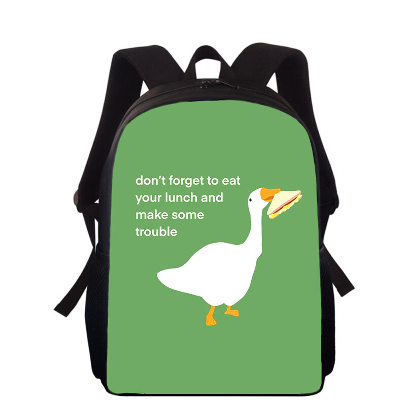 Untitled Goose Game 15 "3D Print Kids Backpack Sacos De Escola Primária para Meninos Meninas Back Pack Estudantes School Book Bags