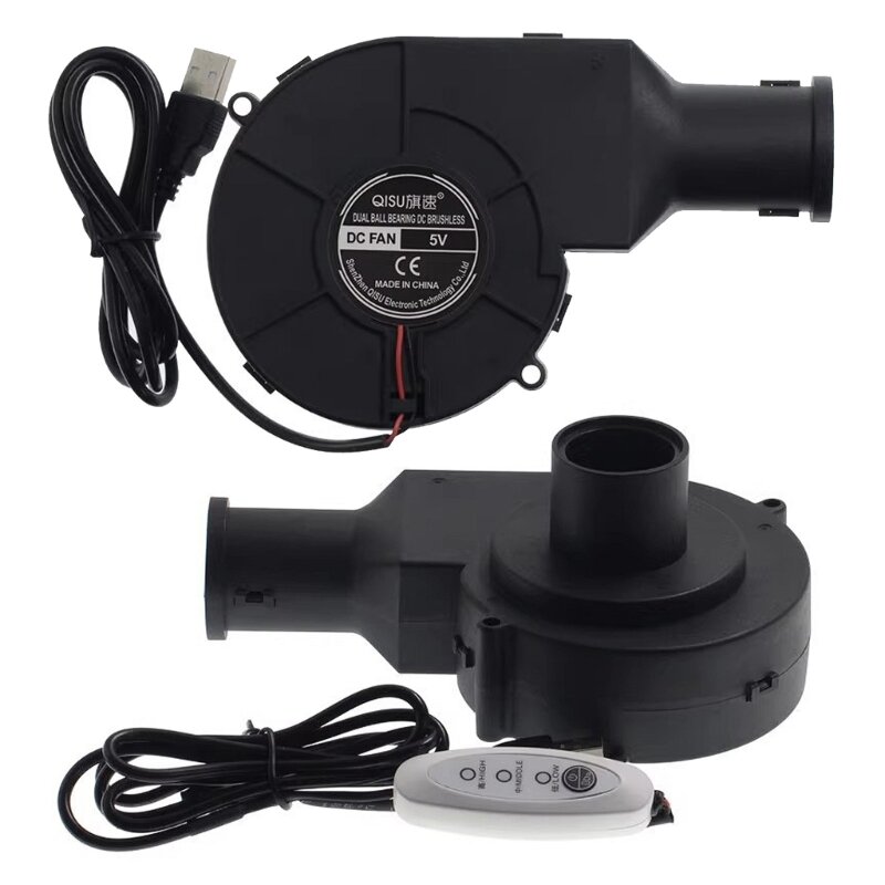 5V USB Plug met Ronde Kop Air Blower 3800 Hoge Luchtvolume Speed ​​Controller Outdoor Barbecue grill Fan Dropship