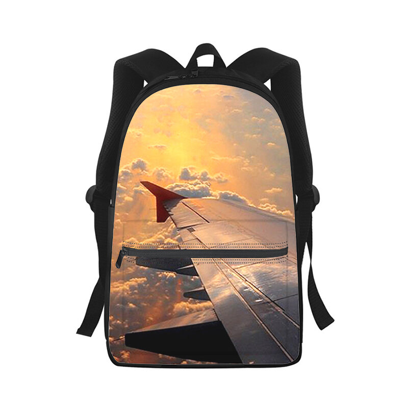 Samolot niebo mężczyźni kobiety plecak 3D Print moda torba szkolna na Laptop plecak dzieci torba podróżna na ramię