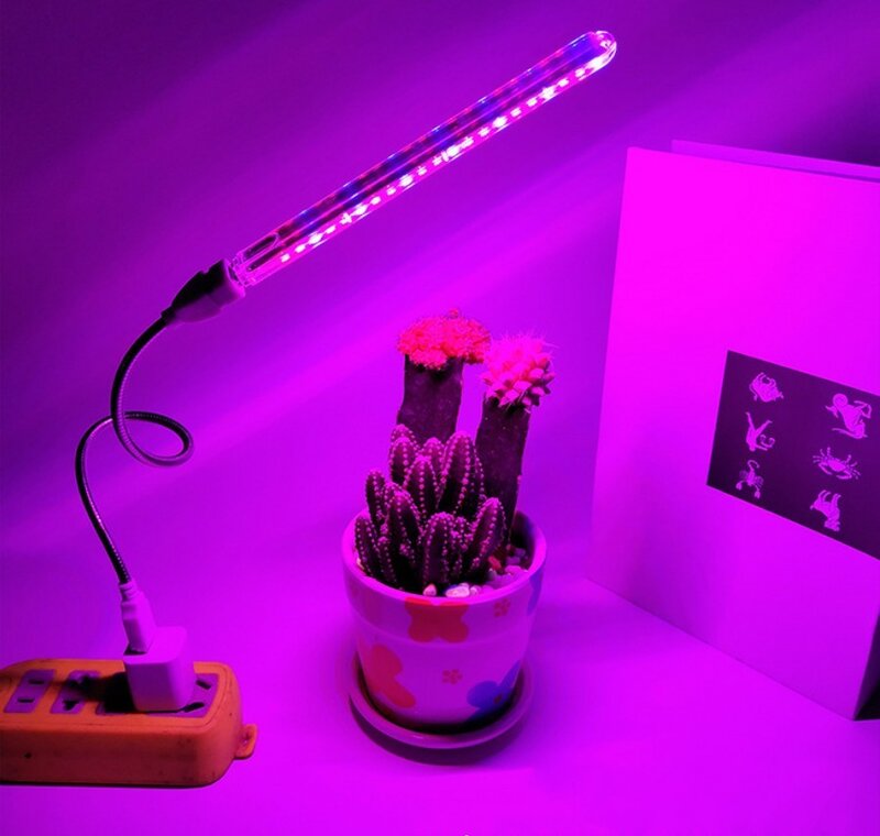 Lámpara de crecimiento LED USB de 5V, luz de crecimiento de plantas de interior, Fitolampy de invernadero de plántulas de flores