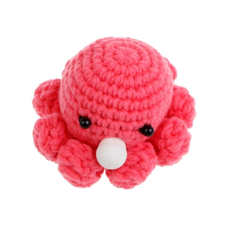 Crochet Fidgets Squeeze Octopus Blow Bubble Stress Relief Toy Spoof Practical Joke Props for Adult Kids ADD HandTherapy