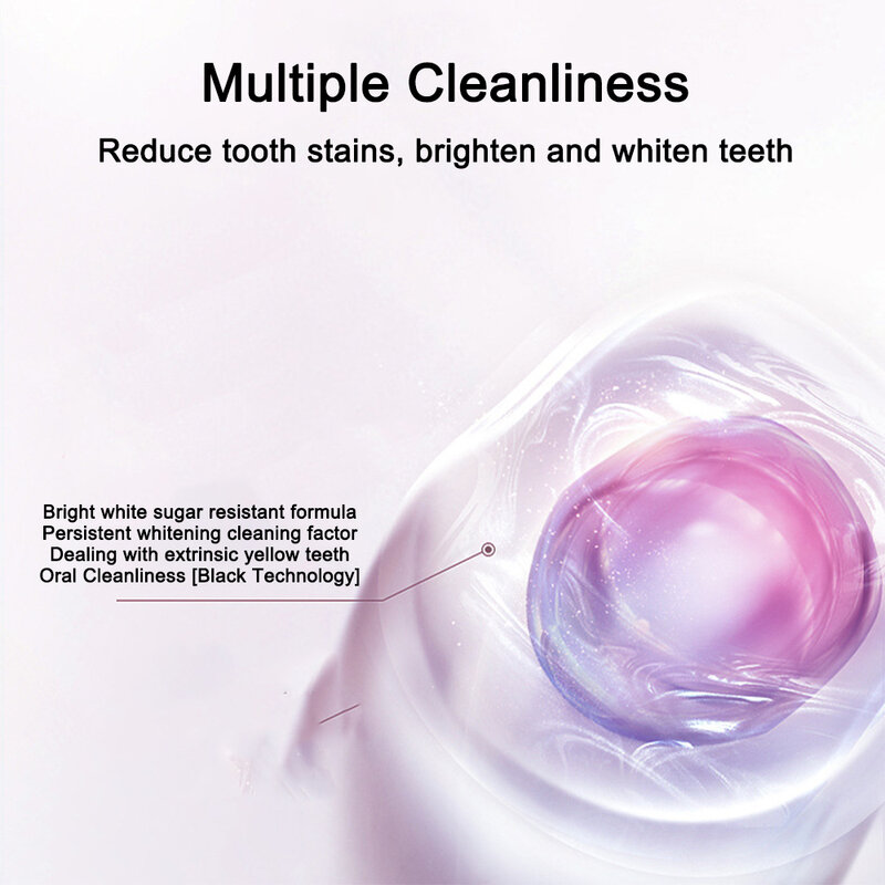 Creme dental branqueador nicotinamida, manchas hálito fresco, higiene oral, limpar, remover dentes amarelos, cuidados dentários