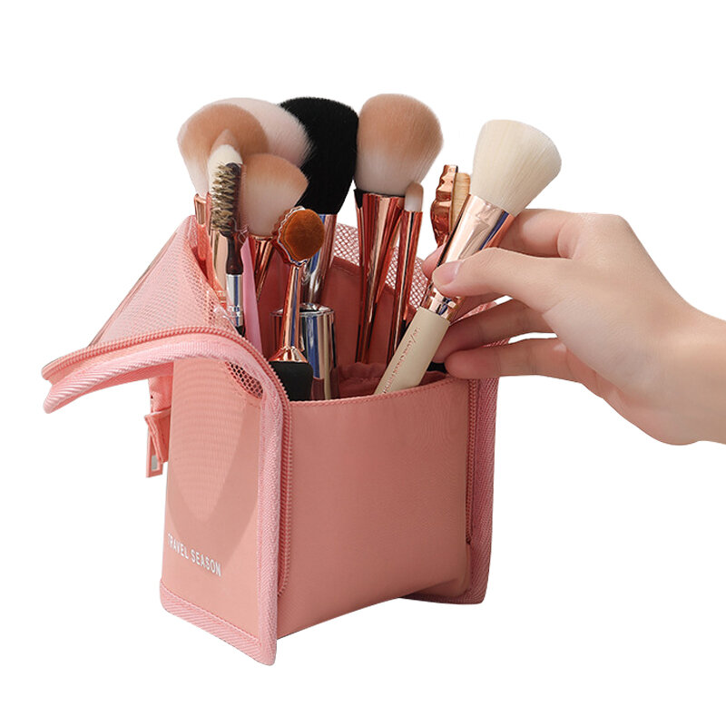 Wasserdicht und Staubdicht frauen Kosmetik Tasche Transparent Make-Up Pinsel Lagerung Halter Reise Tragbare Make-Up Werkzeuge Zubehör